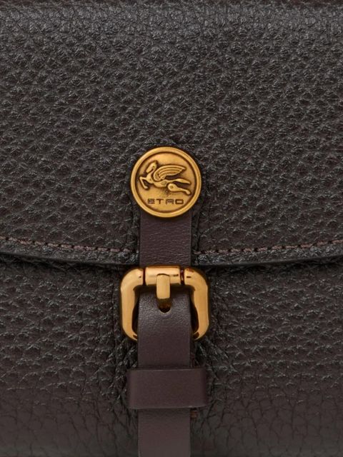 ETRO Pony hammered-leather wallet - Brown