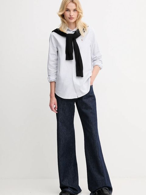 Polo Ralph Lauren koszula bawełniana damska kolor fioletowy regular z kołnierzykiem klasycznym 211971500 - zdjęcie produktu nr 2