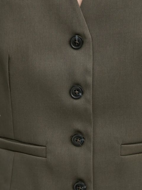 Samsoe Samsoe kamizelka SARAMONA kolor brązowy jednorzędowa F25100154