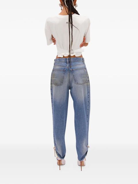 AREA crystal-knot jeans - Blue
