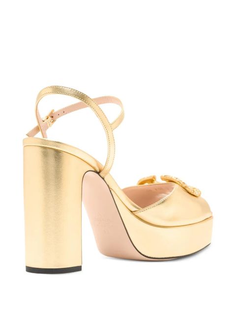 Valentino Garavani crystal-embellished platform sandals - Gold