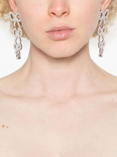 Self-Portrait tiered pearl bow earrings - Silver - zdjęcie produktu nr 2