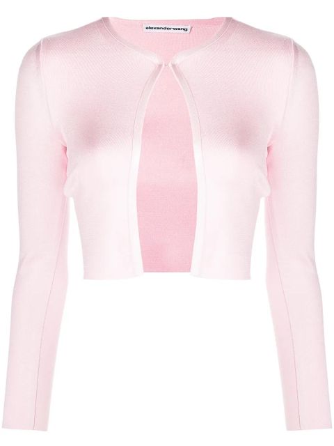 Alexander Wang bonded crew-neck cropped cardigan - Pink - zdjęcie produktu nr 1