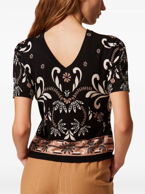 TWINSET foulard-print cardigan - Black