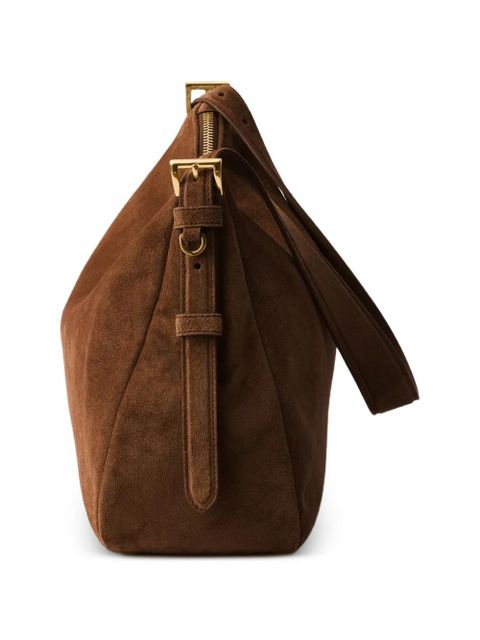 Prada medium Aimée suede shoulder bag - Brown