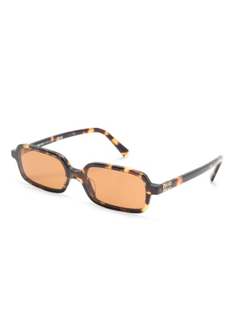Miu Miu Eyewear tortoiseshell rectangle-frame sunglasses - Brown - zdjęcie produktu nr 2