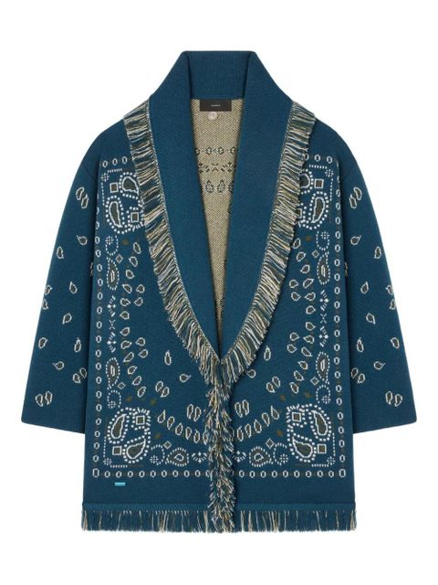 Alanui bandana-jacquard cardigan - Blue - zdjęcie produktu nr 1