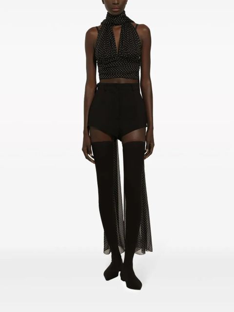 Dolce & Gabbana polka dot-print silk top - Black