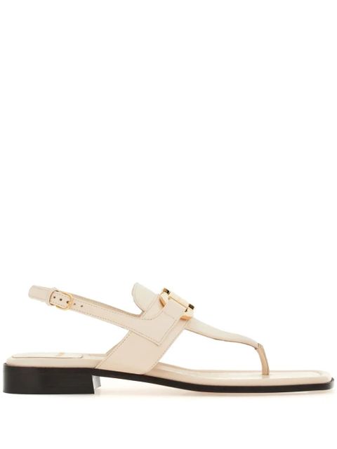 Ferragamo Gancini-buckle leather sandals - White - zdjęcie produktu nr 1