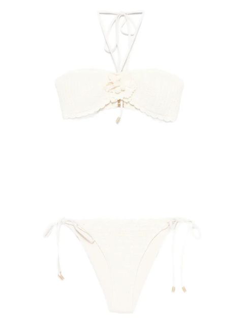 ZIMMERMANN flower-motif crochet-knit bikini - Neutrals - zdjęcie produktu nr 1