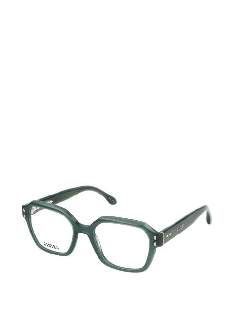 Isabel Marant Eyewear logo-detail glasses - Green - zdjęcie produktu nr 2