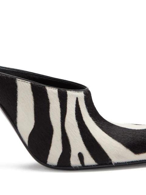 KHAITE zebra-print round-toe mules - White - zdjęcie produktu nr 2