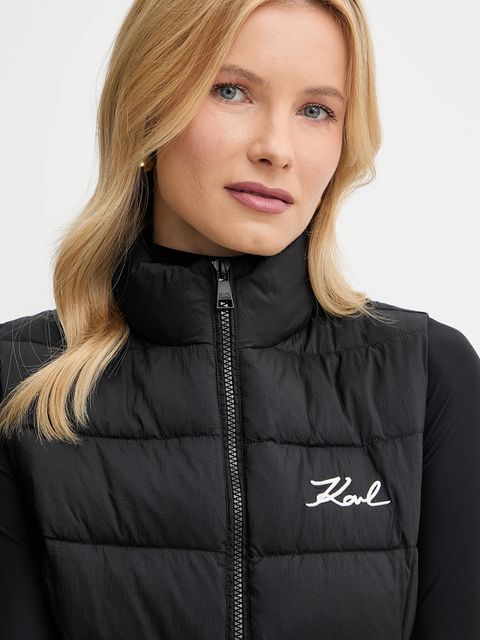 Karl Lagerfeld bezrękawnik damski kolor czarny zimowy A1W15048