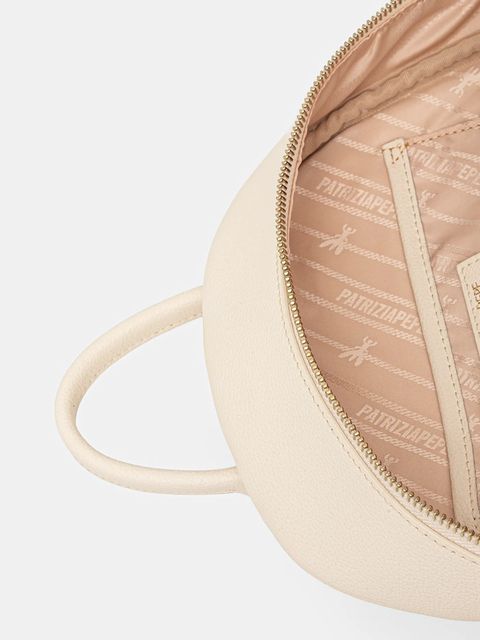 Patrizia Pepe plecak skórzany damski kolor beżowy mały gładki 8B0325 L001