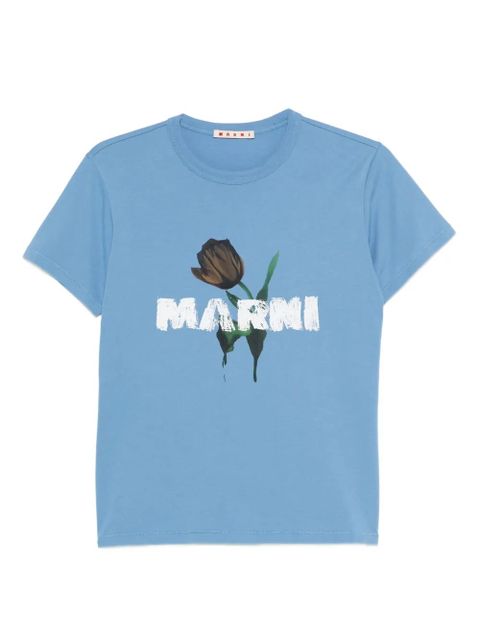 Marni flower-print T-shirt - Blue - zdjęcie produktu nr 1