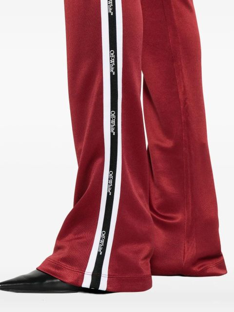 Off-White logo-detailing striped track pants - Red
