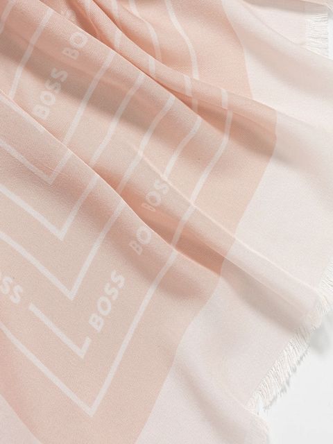 BOSS chusta z domieszką jedwabiu kolor różowy 50521800 - zdjęcie produktu nr 2