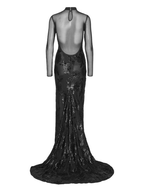 ROTATE BIRGER CHRISTENSEN sequin floral-embellishment maxi dress - Black