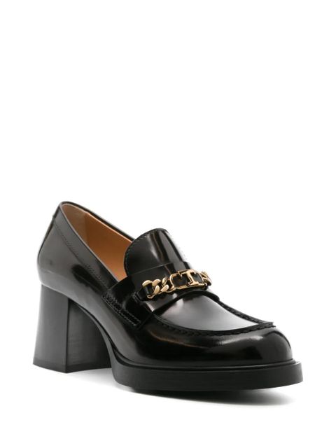 Tod's 65mm logo-plaque leather pumps - Black