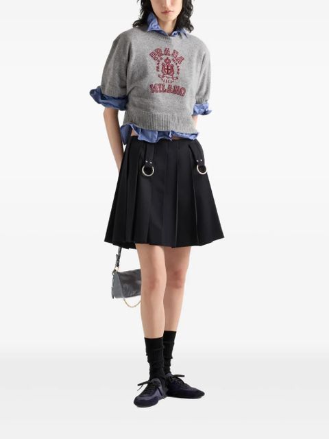 Prada pleated gabardine skirt - Blue - zdjęcie produktu nr 2