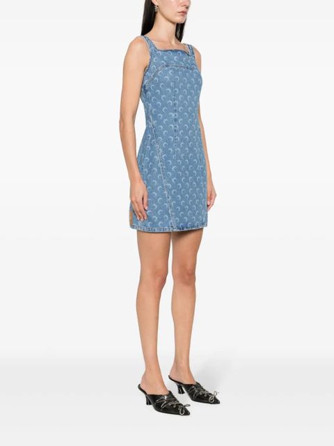 Marine Serre Crescent-Moon-print mini dress - Blue - zdjęcie produktu nr 2