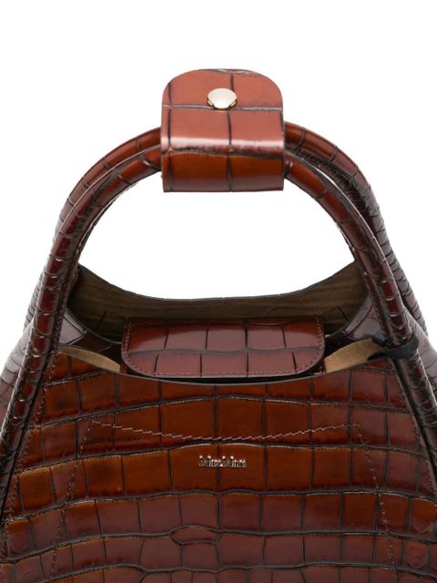 Max Mara embossed-croc tote bag - Brown