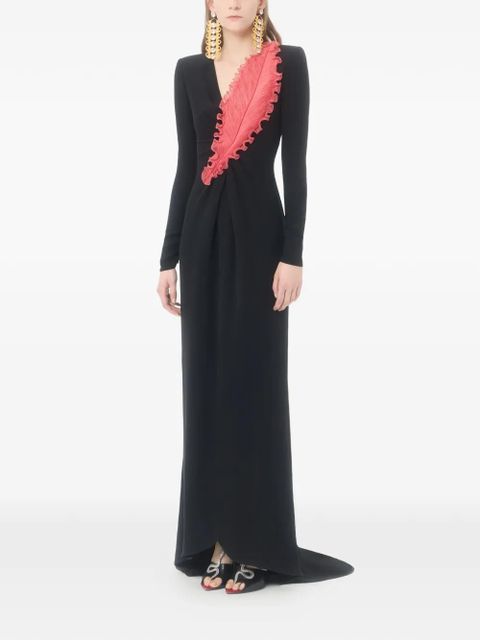 Valentino Garavani embroidered cady couture gown - Black