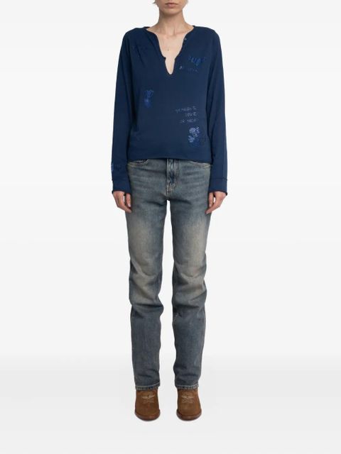 Zadig&Voltaire embellished V-neck top - Blue - zdjęcie produktu nr 2