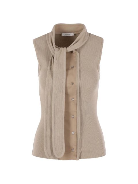 LEMAIRE ribbed scarf top - Neutrals - zdjęcie produktu nr 1