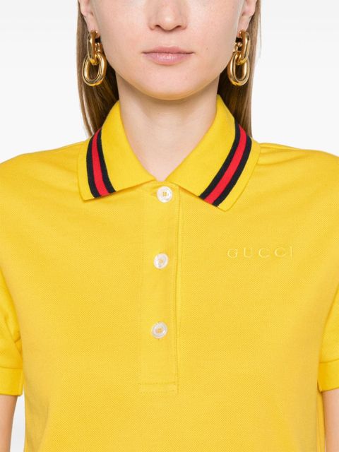 Gucci logo-embroidered polo shirt - Yellow