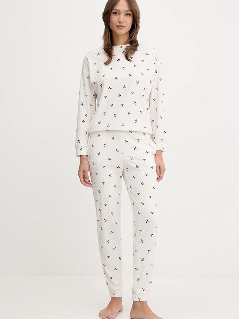 United Colors of Benetton longsleeve piżamowy damska kolor beżowy 312W3M07W - zdjęcie produktu nr 2