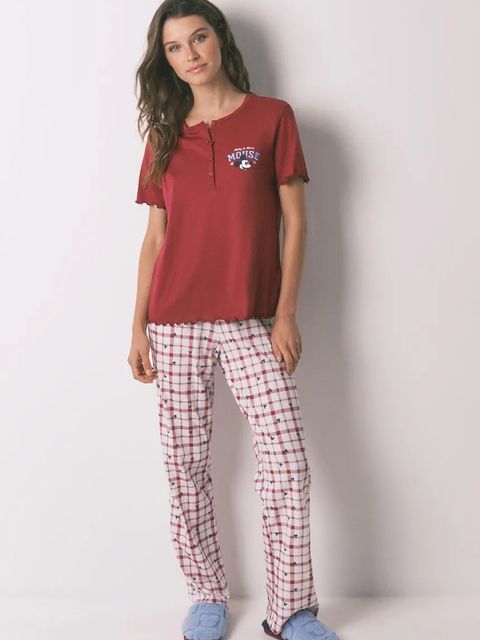 women'secret piżama bawełniana damska kolor czerwony bawełniana 3132157 - zdjęcie produktu nr 1