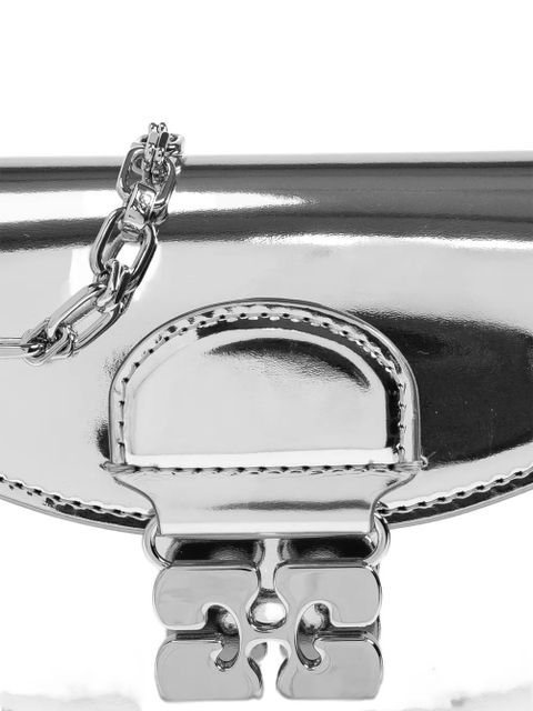 GANNI metallic-effect clasp chain mini bag - Grey