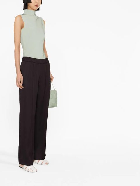 Jil Sander wide-leg elasticated-waistband trousers - Brown