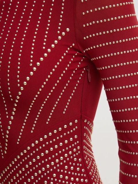 Marciano Guess sukienka KRISTAL kolor bordowy mini dopasowana 5RGK30 6218A