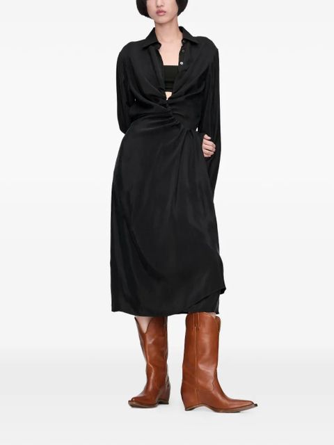 Maison Margiela twisted draped shirt dress - Black - zdjęcie produktu nr 2
