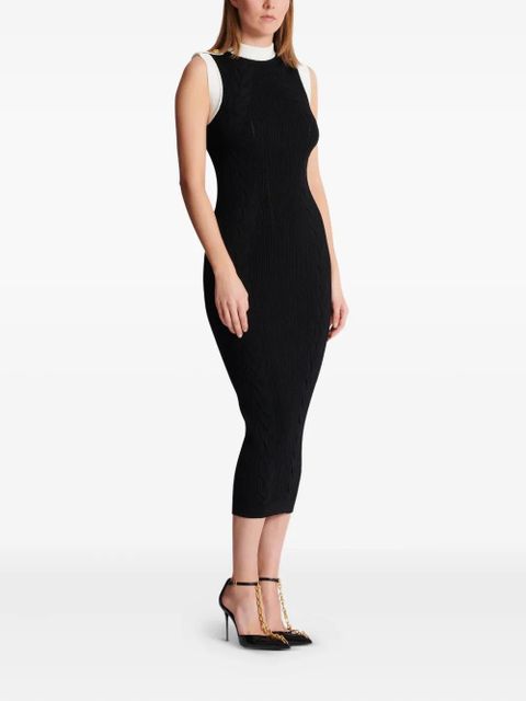 Balmain two-tone midi dress - Black