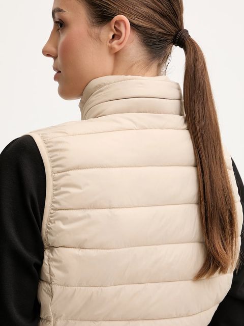 EA7 Emporio Armani bezrękawnik kolor beżowy przejściowy AF12477.7W000472