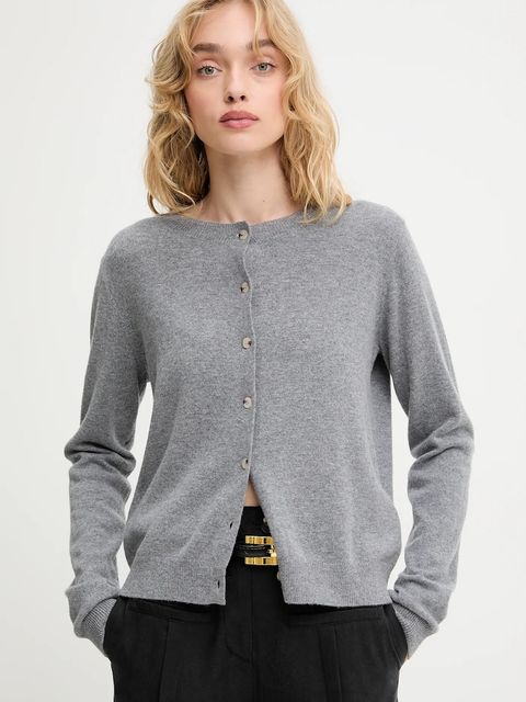 Answear.LAB kardigan z wełny merino z szalem damski kolor szary lekki - zdjęcie produktu nr 2