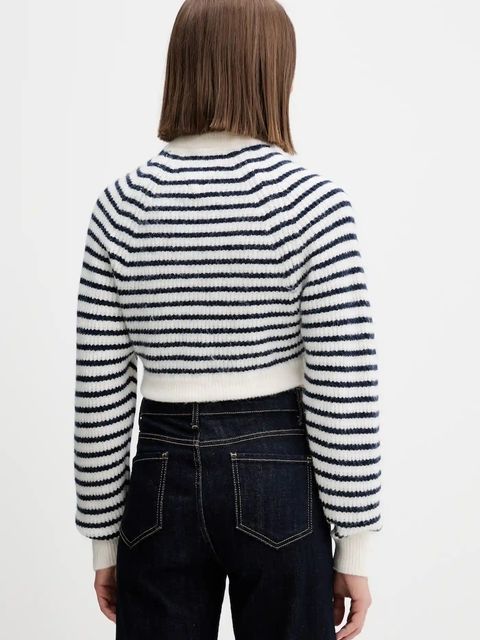 Tommy Jeans sweter z domieszką wełny damski kolor biały DW0DW21677