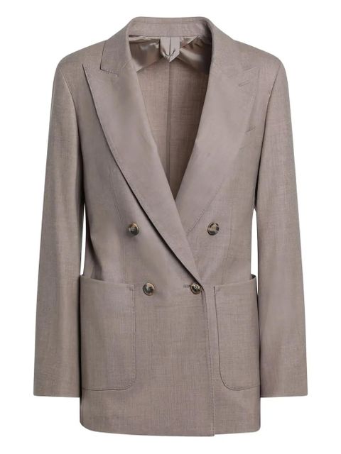 Max Mara double-breasted patch-pocket blazer - Brown - zdjęcie produktu nr 1