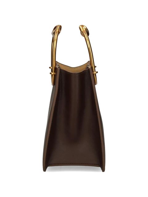 Cult Gaia sculptural-handle leather mini bag - Brown
