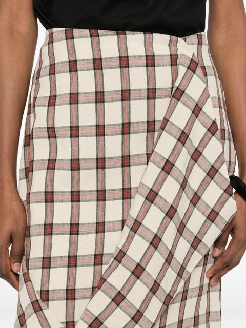 Róhe draped check midi skirt - Neutrals