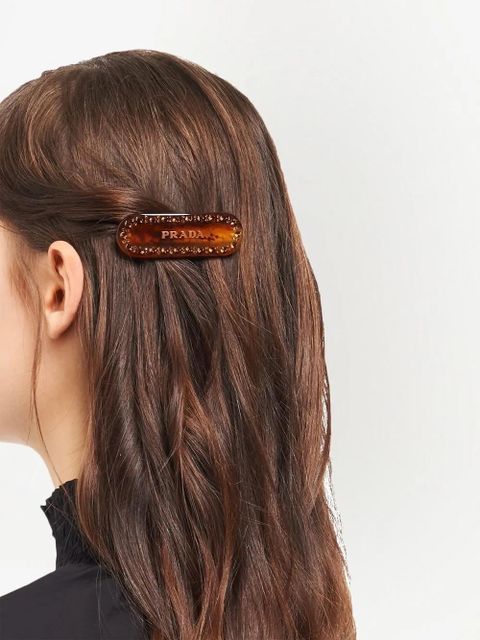 Prada logo-lettering hair clip - Brown - zdjęcie produktu nr 2