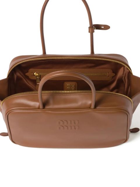 Miu Miu large Beau leather tote bag - Brown