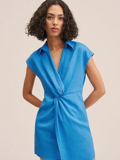 Mango sukienka z domieszką lnu Jero - zdjęcie produktu nr 1