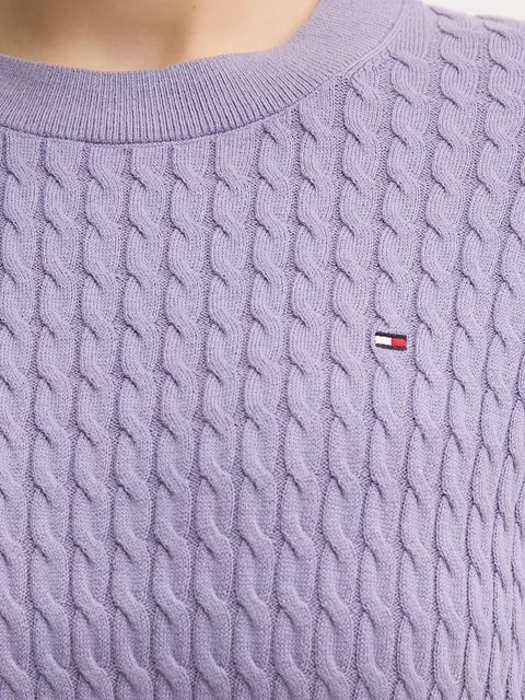 Tommy Hilfiger sweter bawełniany kolor fioletowy lekki WW0WW44993