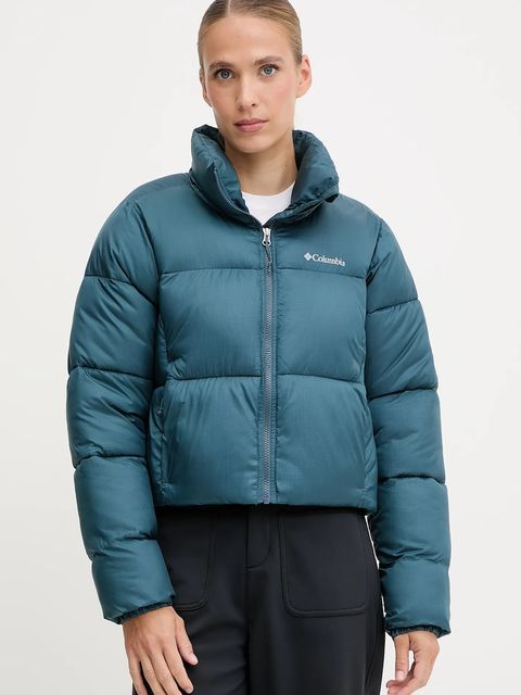 Columbia kurtka Puffect Colorblock kolor zielony zimowa 2088501