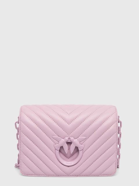 Pinko torebka skórzana kolor fioletowy 100067 A0VM