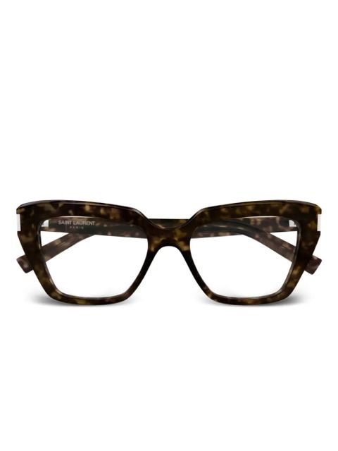 Saint Laurent Eyewear geometric-frame glasses - Brown - zdjęcie produktu nr 1
